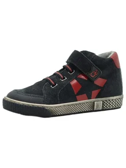 Leder-Sneakers in Dunkelblau