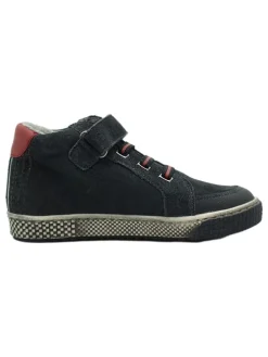 Leder-Sneakers in Dunkelblau