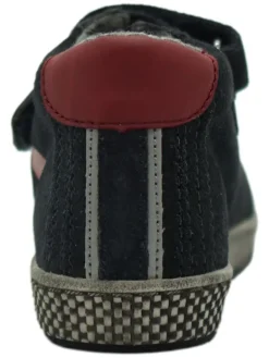 Leder-Sneakers in Dunkelblau