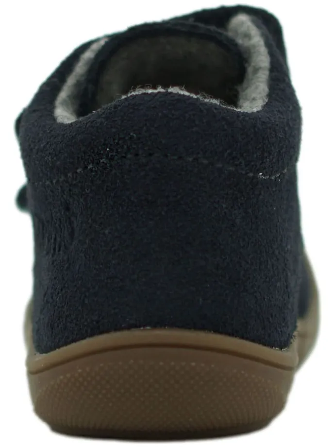 Leder-Sneakers in Dunkelblau