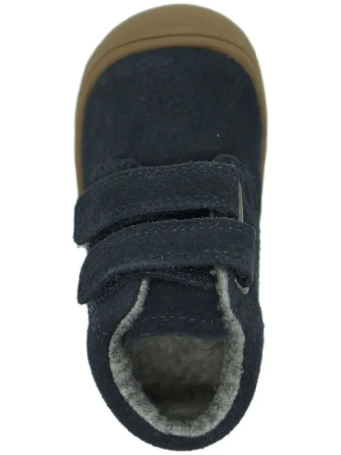 Leder-Sneakers in Dunkelblau