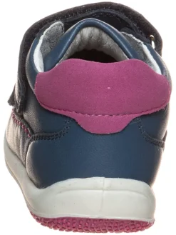 Leder-Sneakers in Dunkelblau