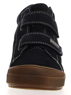 Leder-Sneakers in Dunkelblau