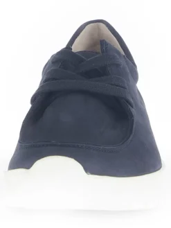 Leder-Sneakers in Dunkelblau