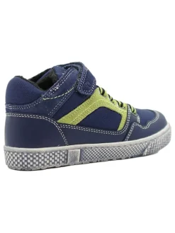 Leder-Sneakers in Dunkelblau