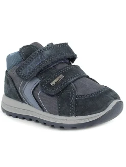 Leder-Sneakers in Dunkelblau