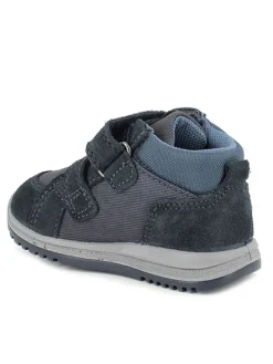 Leder-Sneakers in Dunkelblau