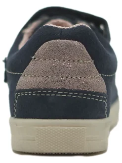 Leder-Sneakers in Dunkelblau