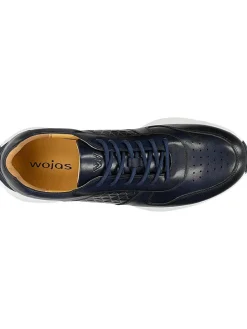 Leder-Sneakers in Dunkelblau