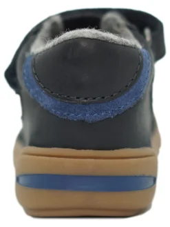 Leder-Sneakers in Dunkelblau