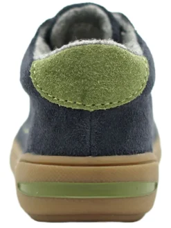 Leder-Sneakers in Dunkelblau