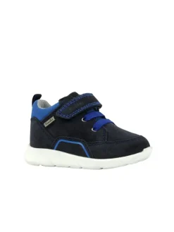 Leder-Sneakers in Dunkelblau