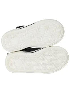 Leder-Sneakers in Dunkelblau/ Schwarz/ Silber