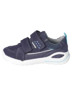 Leder-Sneakers in Dunkelblau