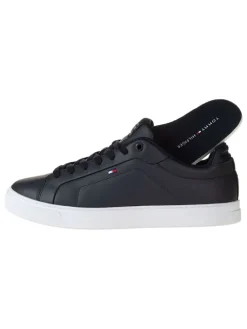 Leder-Sneakers in Dunkelblau