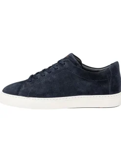 Leder-Sneakers in Dunkelblau