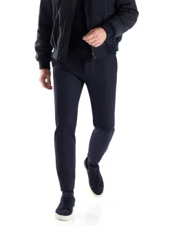 Leder-Sneakers in Dunkelblau