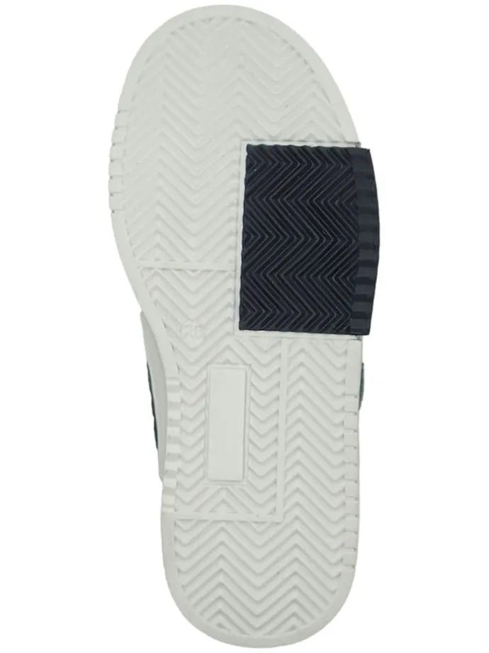 Leder-Sneakers in Dunkelblau