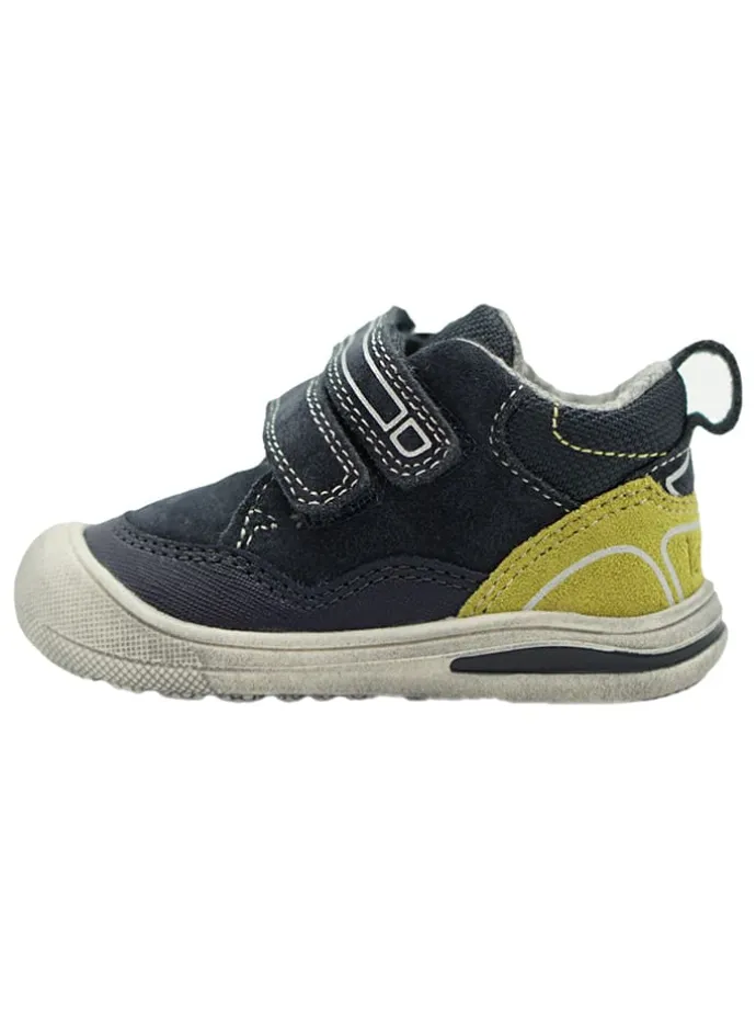 Leder-Sneakers in Dunkelblau