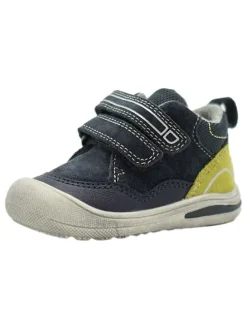 Leder-Sneakers in Dunkelblau