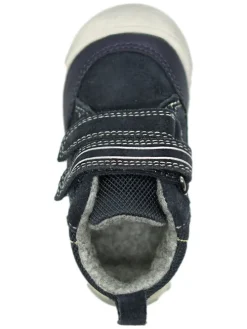 Leder-Sneakers in Dunkelblau