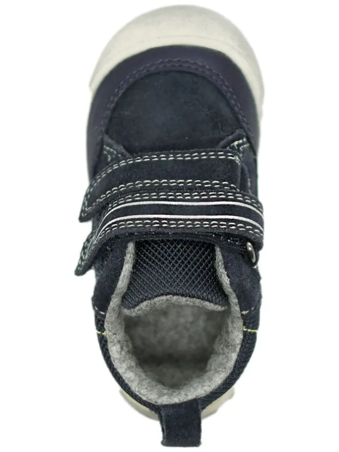 Leder-Sneakers in Dunkelblau