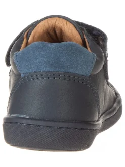 Leder-Sneakers in Dunkelblau