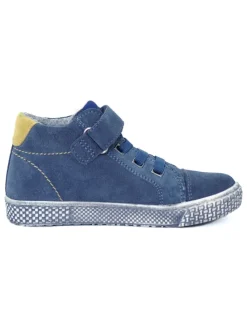 Leder-Sneakers in Dunkelblau