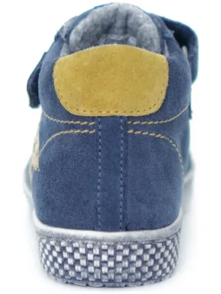 Leder-Sneakers in Dunkelblau