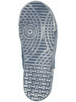 Leder-Sneakers in Dunkelblau