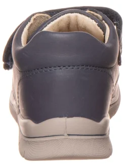 Leder-Sneakers in Dunkelblau