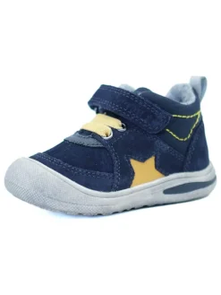 Leder-Sneakers in Dunkelblau