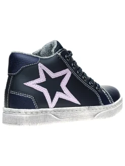 Leder-Sneakers in Dunkelblau