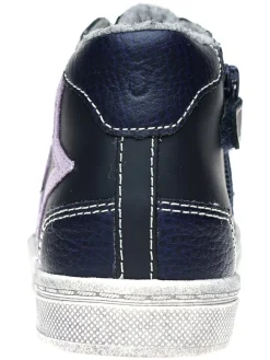 Leder-Sneakers in Dunkelblau