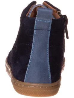 Leder-Sneakers in Dunkelblau