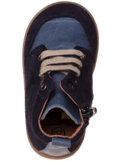 Leder-Sneakers in Dunkelblau