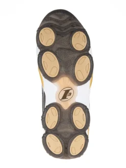 Leder-Sneakers in Dunkelblau/ Khaki/ Weiß