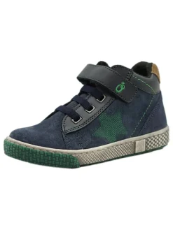 Leder-Sneakers in Dunkelblau