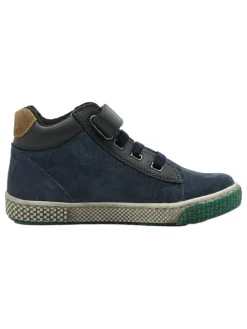 Leder-Sneakers in Dunkelblau