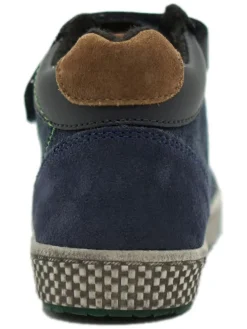 Leder-Sneakers in Dunkelblau