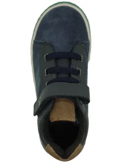 Leder-Sneakers in Dunkelblau