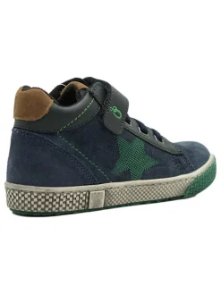 Leder-Sneakers in Dunkelblau