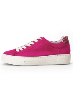 Leder-Sneakers in Fuchsia