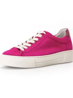Leder-Sneakers in Fuchsia