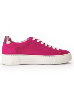 Leder-Sneakers in Fuchsia