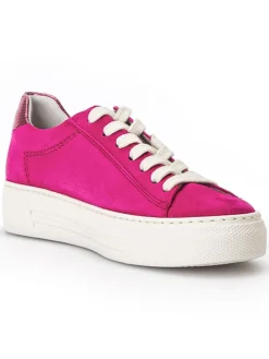 Leder-Sneakers in Fuchsia