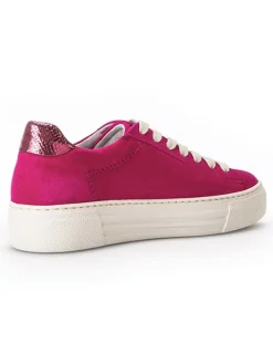 Leder-Sneakers in Fuchsia