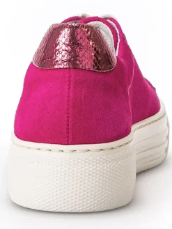 Leder-Sneakers in Fuchsia