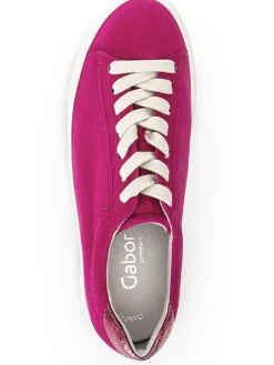 Leder-Sneakers in Fuchsia
