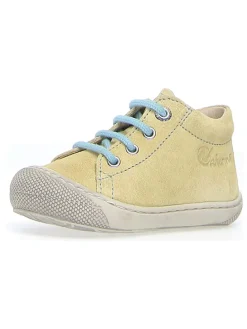 Leder-Sneakers in Gelb